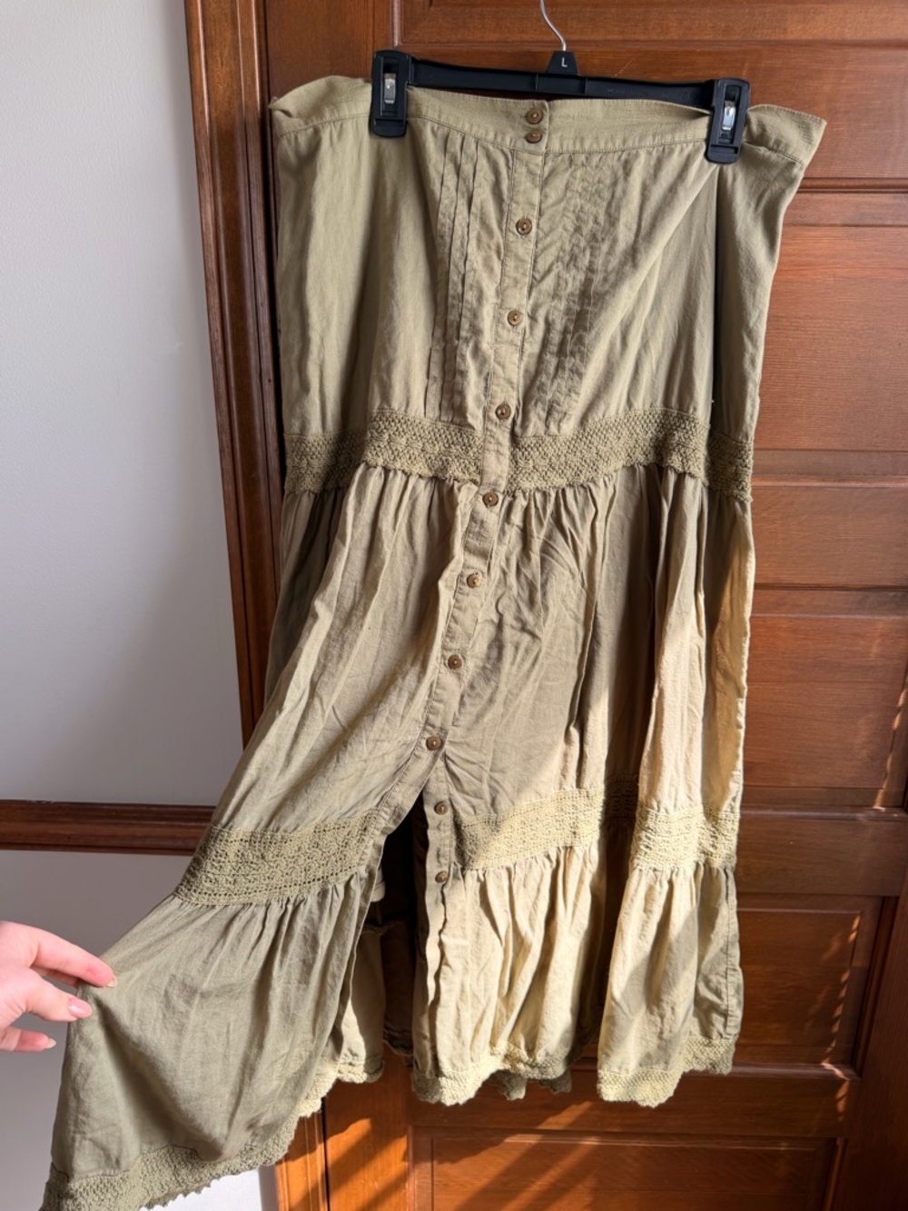 FOREVER 21+ BUTTON FRONT A-LINE MAXI SKIRT